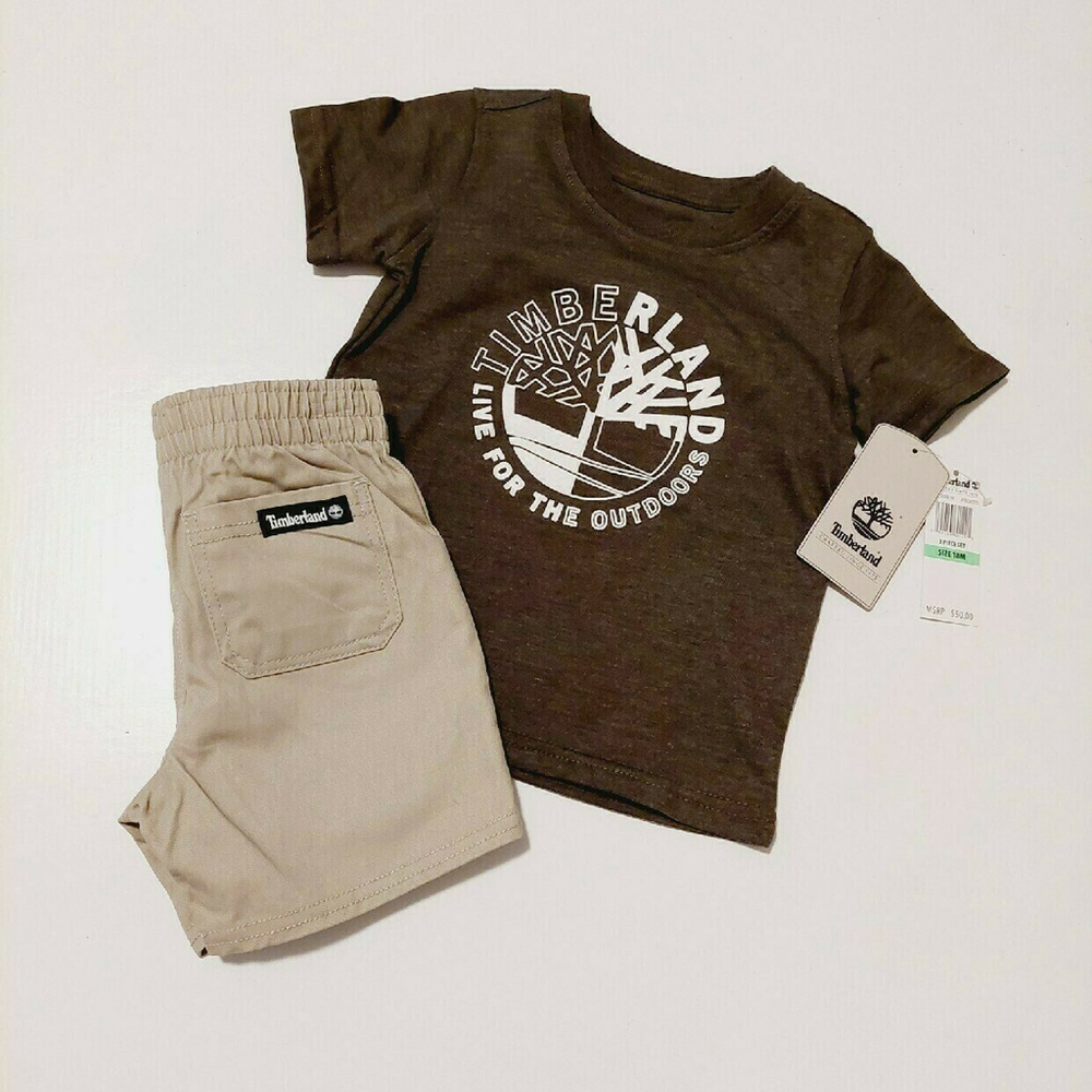 NWT Timberland Shirt & Shorts Outfit 18M